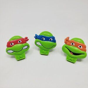 Vintage 90s TMNT Ninja Turtles Cereal Box Rings Set of 3 – R L M – Nabisco Promo